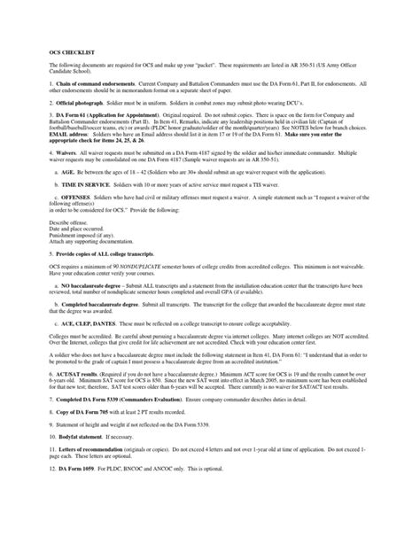 Ocs Checklist Pdf Armed Conflict Unrest Ocs Checklist Pdf Armed Conflict Unrest