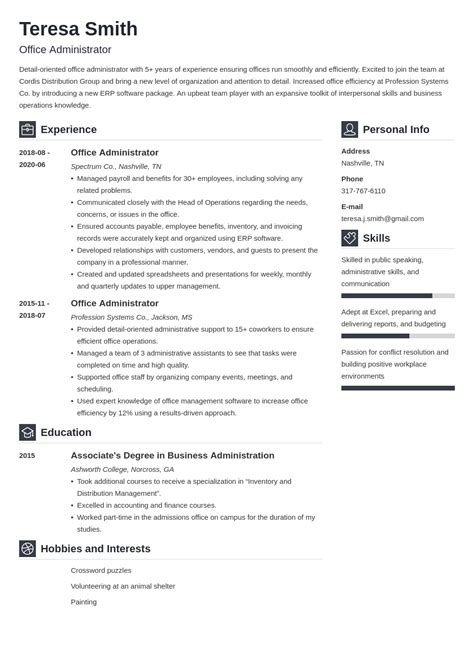 Office Administrator Resume Job Description Sample Guide