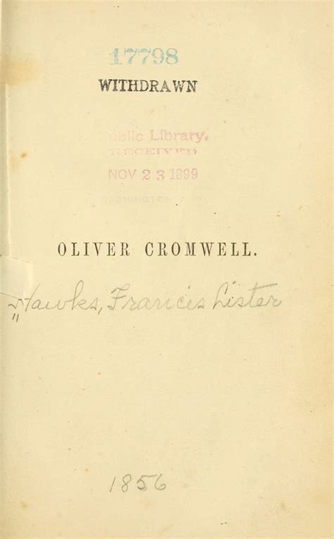 Oliver Cromwell Online Library Of Liberty