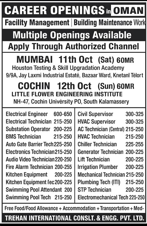 Opportunities In Oman Facility Amp Building Maintenance Jobs Large