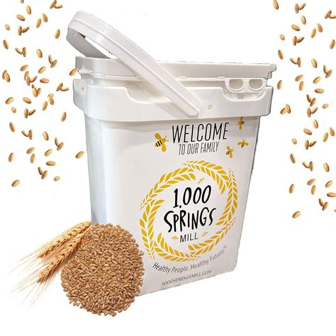 Organic Hard White Winter Wheat Berries 25Lb Bulk Bucket For Grain