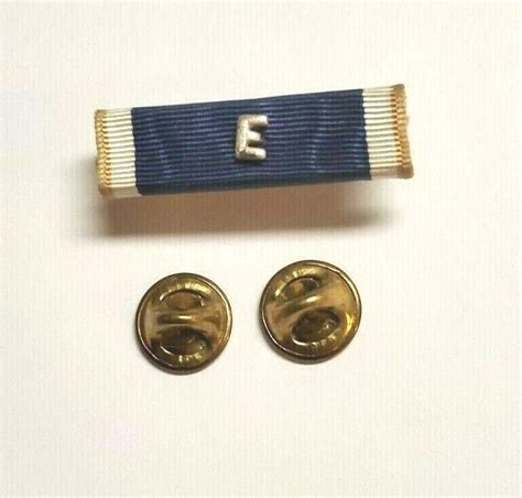 Original Us Navy Battle E Ribbon Military Issue With Back Bar And 2 Pin