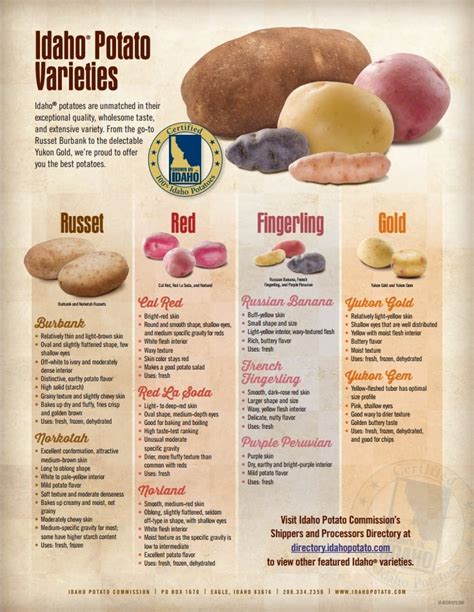 Our Most Popular Potato Varieties Idaho Potato Commission