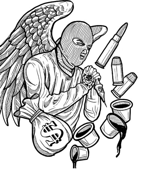 Outline Chicano Tattoo Stencils Watercolor Tattoo Design