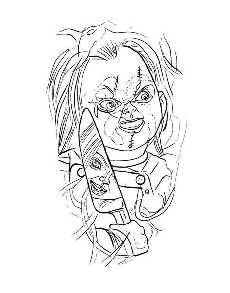 Outline Chucky Tattoo Designs Watercolor Tattoo Design