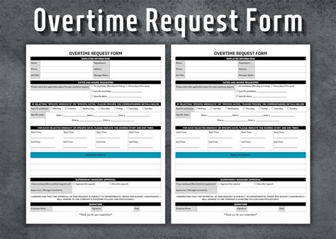 Overtime Request Form Printable Employee Time Template Hr Templates