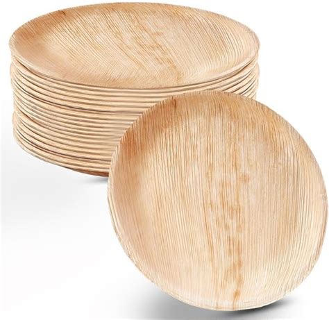 Palm Leaf Plates Bamboo Paper Plates Disposable 10 Inch 7 Inch Bulk Party Pack Eco