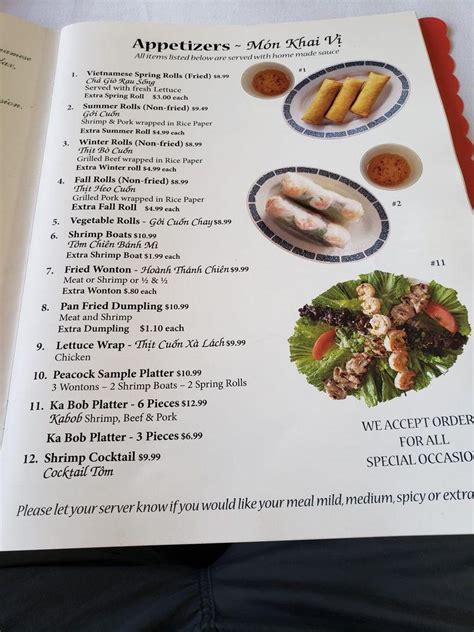 Peacock Vietnamese Cuisine Sierra Vista Restaurant Reviews Phone