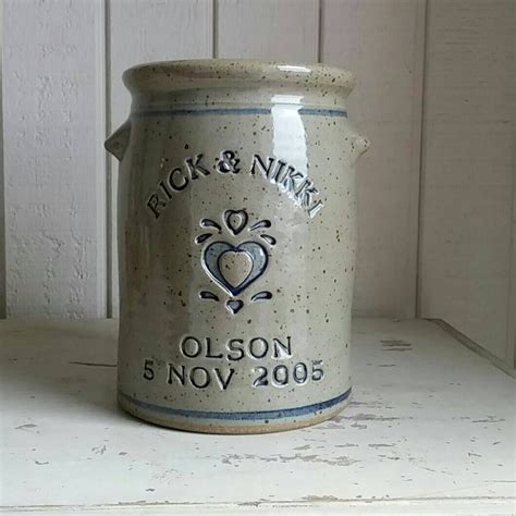 Personalized Kitchen Utensil Holder Custom Ceramic 9Th Wedding Anniversary Pottery Gift