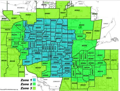 Phoenix Zip Code Map Zip Code Map Of Phoenix Arizona Usa