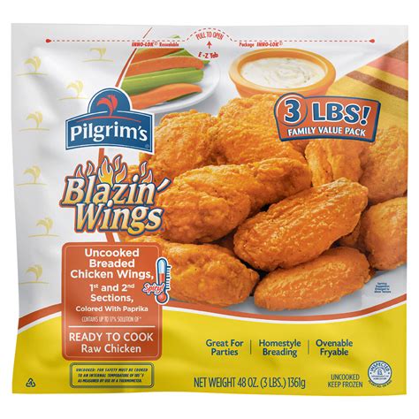 Pilgrim Amp 39 S Blazin Amp 39 Wings Breaded Chicken Wing Sections 3 Lb Shipt