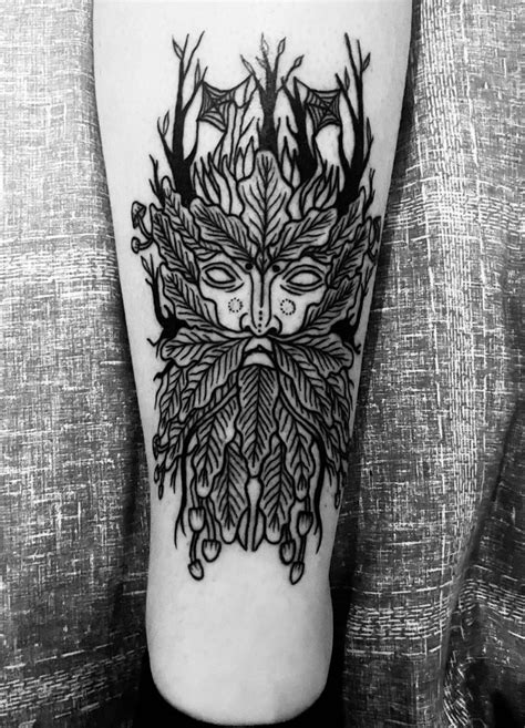 Pin On Com 120 Green Man Tattoo