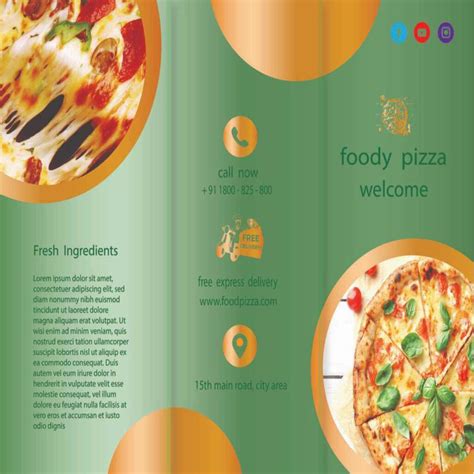 Pizza Tri Fold Boucher Template Design Masterbundles