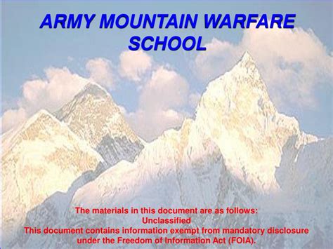 Ppt Army Mountain Warfare School Powerpoint Presentation Free