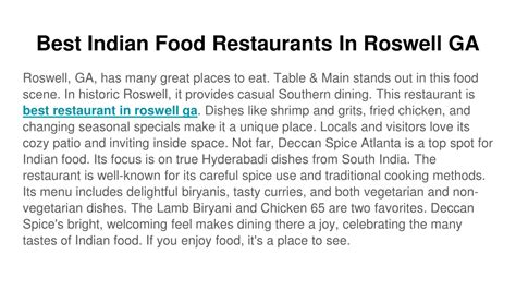 Ppt Best Restaurant In Roswell Ga Powerpoint Presentation Free