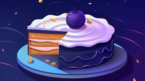 Premium Ai Image A Piece Of Cake With A Blueberry Topping Premium Ai Image A Piece Of Cake With A Blueberry Topping