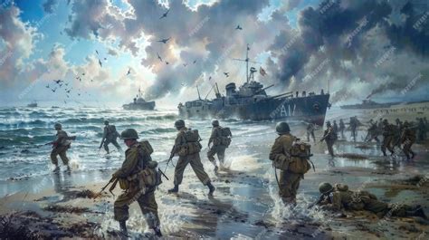 Premium Ai Image Battle Of Normandy Dday Beach Invasion And Landing