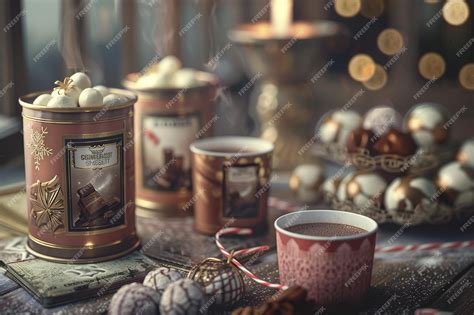 Premium Photo Gourmet Hot Chocolate Sampler Packaged In Vintages