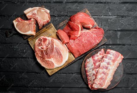 Premium Photo Raw Meat Different Kinds Of Pork And Beef Meat Premium Photo Raw Meat Different Kinds Of Pork And Beef Meat