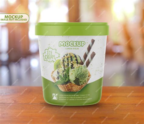 Premium Psd Ice Cream Bucket Mockup
