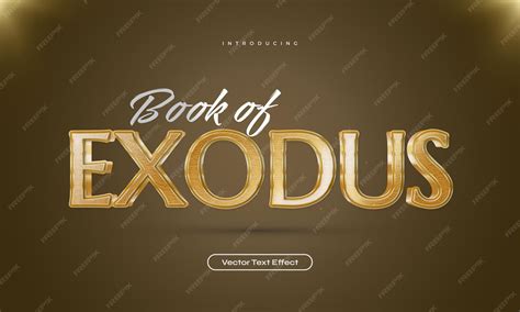 Premium Vector Book Of Exodus Text Style With Silver And Gold Effect