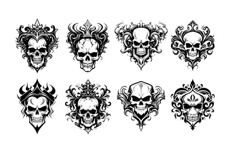 Premium Vector Collection Of Skull Tattoo Designs