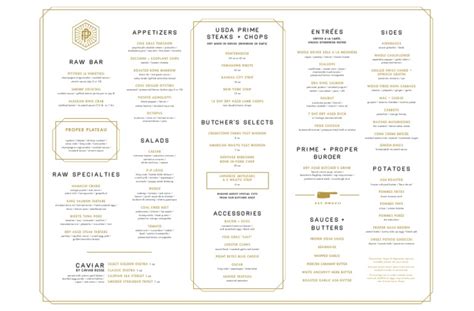 Prime Proper Menu Overview Pdf Salad Foods