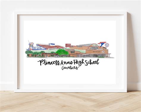 Princess Anne High School 8X10 Art Print Virginia Beach High Schools Thirteenwinks Princess Anne High School 8X10 Art Print Virginia Beach High Schools Thirteenwinks