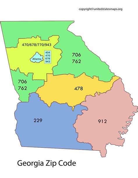 Printable Georgia Zip Code Map Printable Free Templates