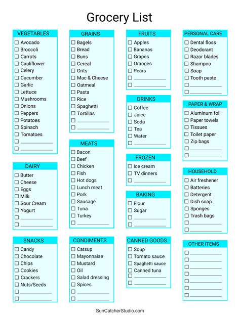 Printable Grocery List Editable Pdf Ideas For The Home