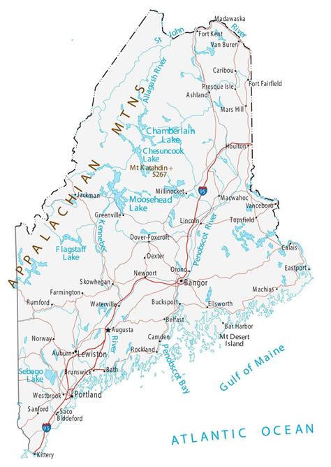 Printable Map Of Maine Towns