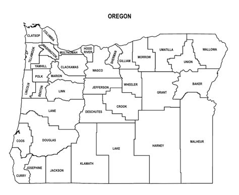 Printable Oregon County Map Printable New Year Banners