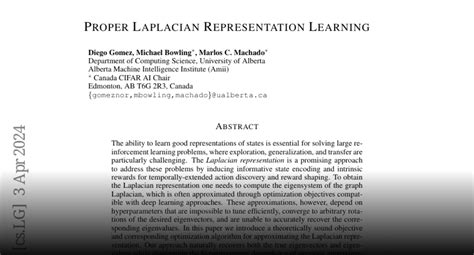 Proper Laplacian Representation Learning By Marlos C Machado Medium