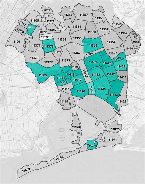 Queens Printable Zip Code Map