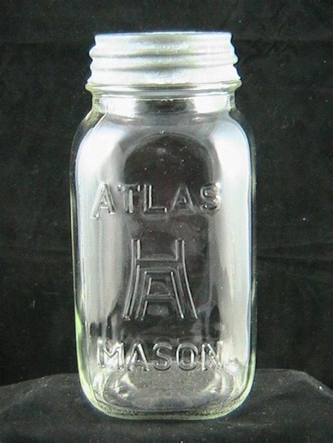 Rare Vintage Square Hazel Atlas H Over A Ah Quart Mason Canning Jar W