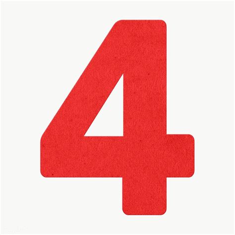 Red Number Four Design Element Red Number Four Design Element