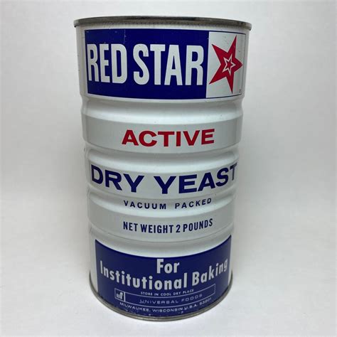 Red Star Active Dry Yeast Vintage Empty Food Tin With No Lid Etsy