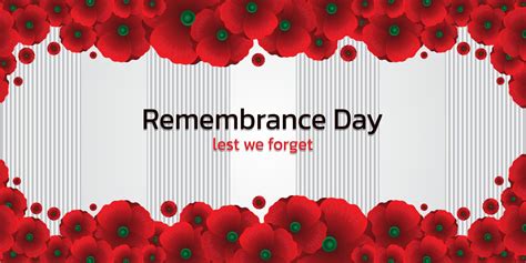 Remembrance Day Concept Background With Beautiful Red Poppies Vector