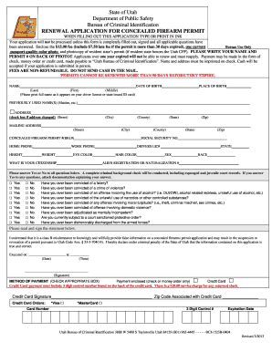 Renewal Application For Concealed Firearm Permit Utah Publicsafety