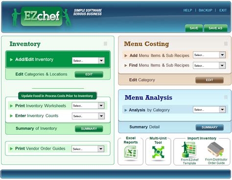 Restaurant Inventory Software Includes Menu Costing And Menu Engineering Ezchef Software