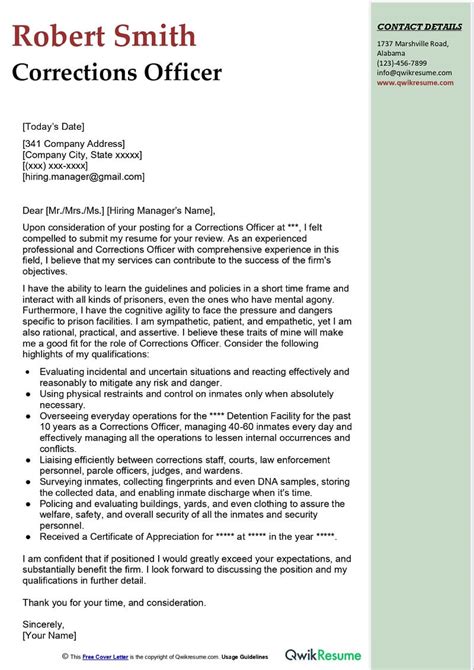 Resume For Correctional Officer Corrections Officer Cover Letter Resume For Correctional Officer Corrections Officer Cover Letter