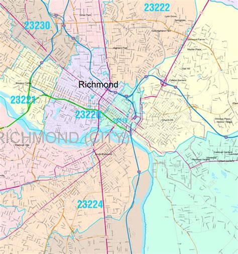 Richmond Virginia Zip Code Maps Basic Worksheets Library