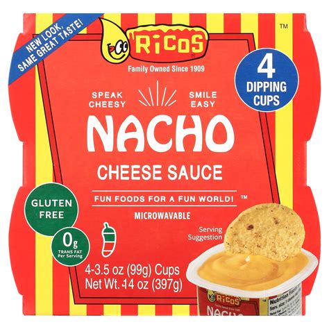 Ricos Nacho Cheese Sauce 4 Ct Cups Pack Of 2 Walmart Com Ricos Nacho Cheese Sauce 4 Ct Cups Pack Of 2 Walmart Com