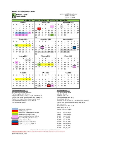 Rockdale County School District Calendar 2025 2026