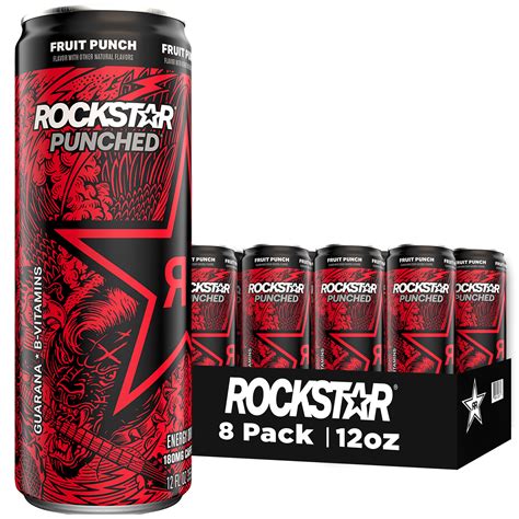 Rockstar Punched Fruit Punch Energy Drink 12 Oz Sleek Can 8 Pack Tropical Flavor 240Mg Caffeine Walmart Com Rockstar Punched Fruit Punch Energy Drink 12 Oz Sleek Can 8 Pack Tropical Flavor 240Mg Caffeine Walmart Com