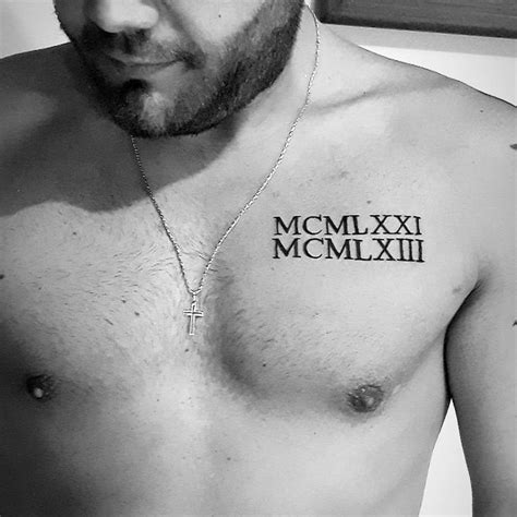 Roman Numerals Tattoo Chest Tattoo Men Tattoos For Guys Roman