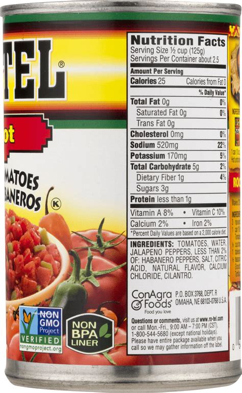 Rotel Nutrition Facts Besto Blog