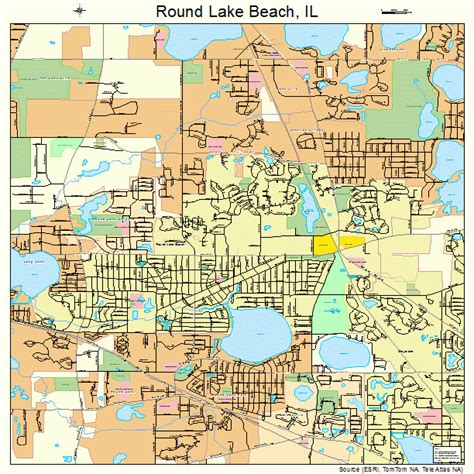 Round Lake Beach Illinois Street Map 1766040
