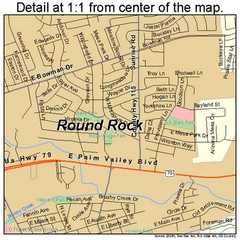 Round Rock Texas Street Map 4863500 Round Rock Texas Street Map 4863500