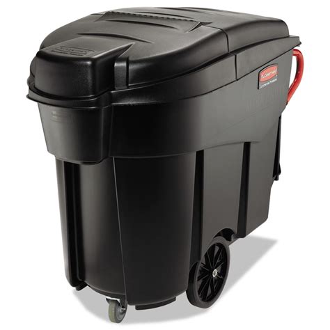 Rubbermaid Commercial Fg9w7300bla Executive Series Mega Brute 120 Gallon Plastic Rectangular Mobile Container Black